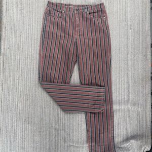 American Eagle retro stretchy striped high wasted jeans 12